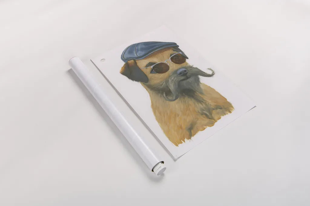 Cool Dog for the Boys I by Myles Sullivan. shown as a rolled paper print. Available as archival giclee rolled canvas, fine art paper, or poster print. SKU 38725h.