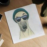 Cool Dog for the Boys II by Myles Sullivan. Shown as a detailed flat fine art print, highlighting archival giclee quality. Available as an archival giclee rolled canvas, fine art paper, or poster print. SKU 38726a.