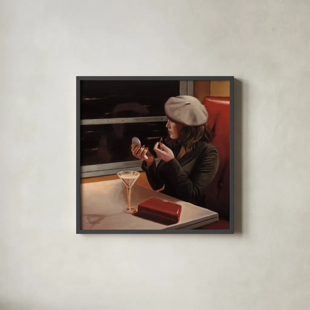 Dry Martini Crop II by Myles Sullivan. Shown in a sleek black glass frame for a contemporary gallery look. Available as an archival giclee rolled canvas, fine art paper, or poster print. SKU 10178a.