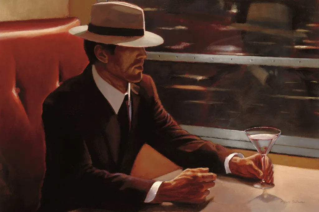 Dry Martini Dining Car by Myles Sullivan. SKU 82393i. Archival Giclee Fine art print for wall decor.