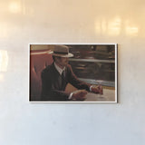 Dry Martini Dining Car by Myles Sullivan. shown as a paper print in a white frame. Available as a archival giclee rolled canvas, fine art paper, or poster print. SKU 82393i.