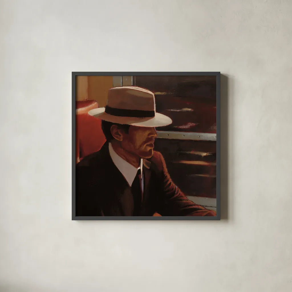 Dry Martini Portrait by Myles Sullivan. Shown in a sleek black glass frame for a contemporary gallery look. Available as an archival giclee rolled canvas, fine art paper, or poster print. SKU 82394a.