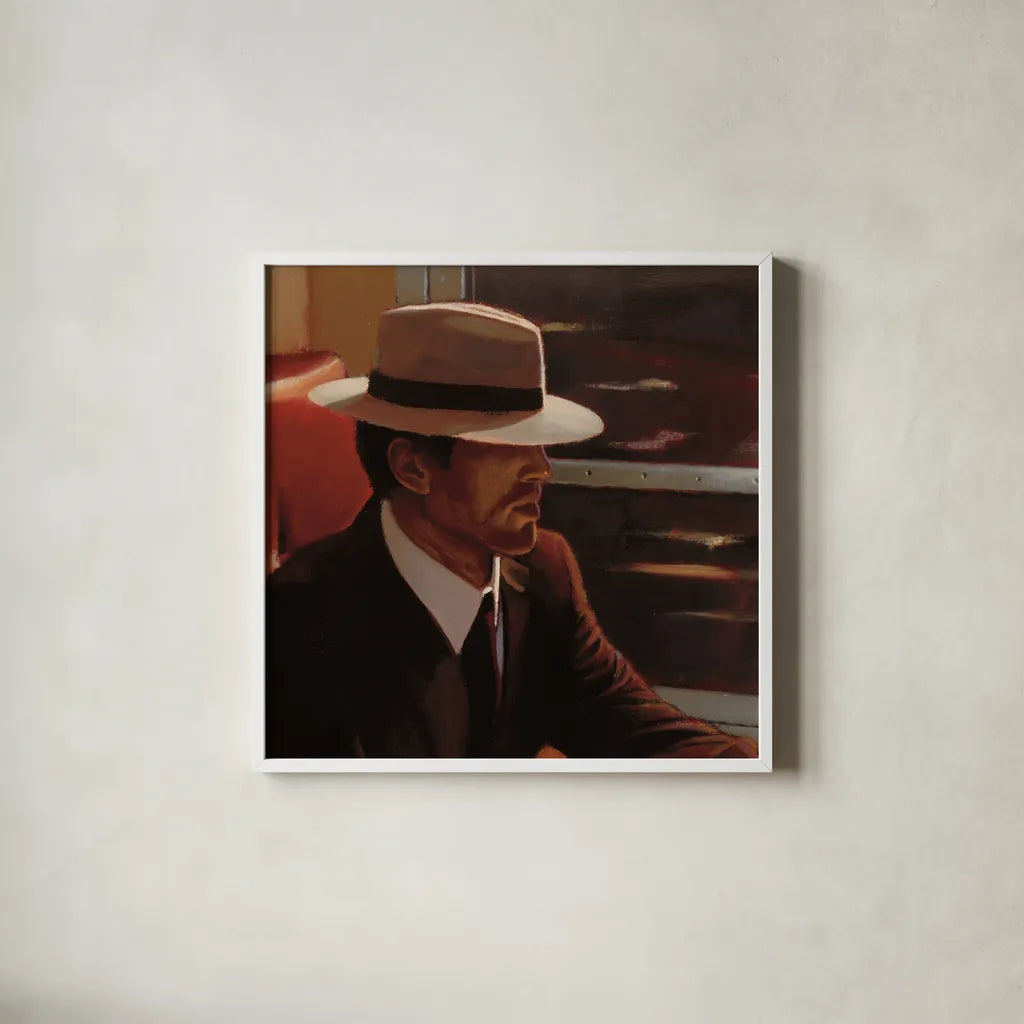 Dry Martini Portrait by Myles Sullivan. Shown in a crisp white glass frame for a clean and minimalist style. Available as an archival giclee rolled canvas, fine art paper, or poster print. SKU 82394a.