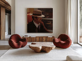 Dry Martini Portrait by Myles Sullivan. Shown as extra-large giant wall art in a modern living room. Available as an archival giclee rolled canvas, fine art paper, or poster print. SKU 82394a.