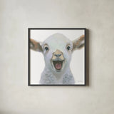 Farm Friends I by Myles Sullivan. Shown in a sleek black glass frame for a contemporary gallery look. Available as an archival giclee rolled canvas, fine art paper, or poster print. SKU 36688a.