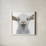 Farm Friends I by Myles Sullivan. Shown in a crisp white glass frame for a clean and minimalist style. Available as an archival giclee rolled canvas, fine art paper, or poster print. SKU 36688a.