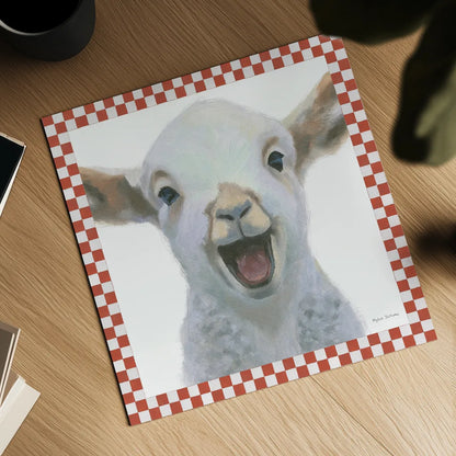 Farm Friends I Border by Myles Sullivan. Shown as a detailed flat fine art print, highlighting archival giclee quality. Available as an archival giclee rolled canvas, fine art paper, or poster print. SKU 36692a.