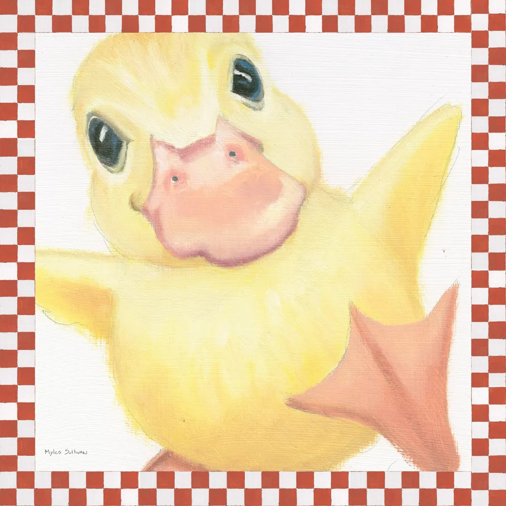 Farm Friends II Border by Myles Sullivan. SKU 36693a. Archival Giclee Fine art print for wall decor.