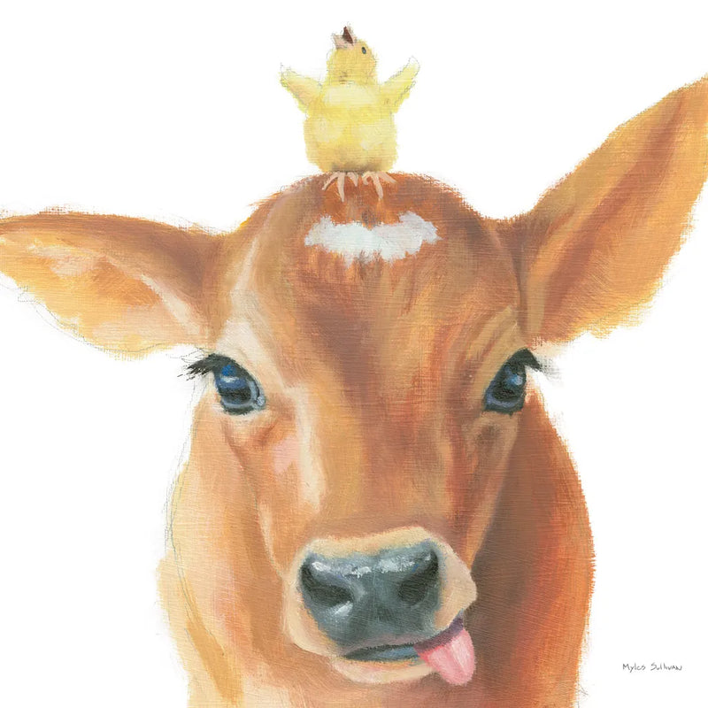 Farm Friends III by Myles Sullivan. SKU 36690a. Archival Giclee Fine art print for wall decor.