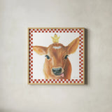 Farm Friends III Border by Myles Sullivan. Shown in a natural wood glass frame for a timeless modern aesthetic. Available as an archival giclee rolled canvas, fine art paper, or poster print. SKU 36694a.