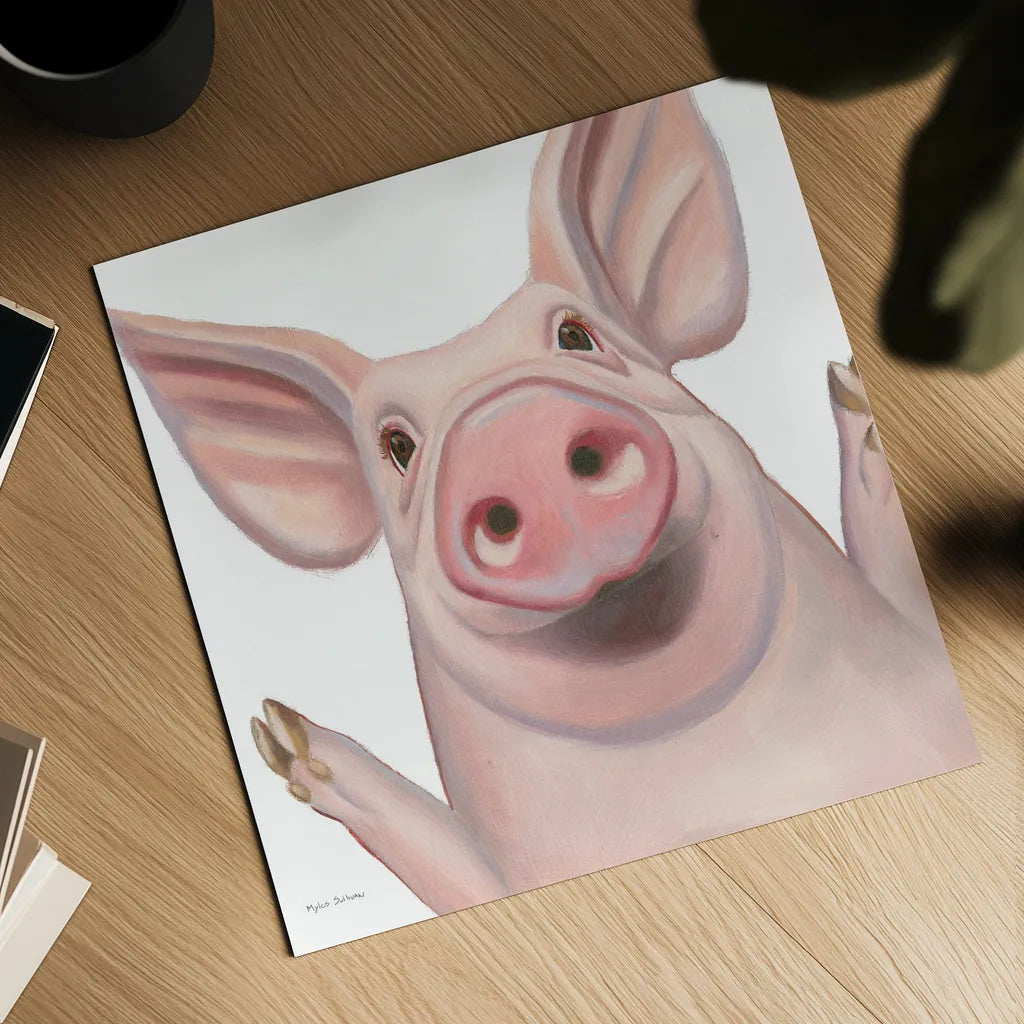 Farm Friends IV by Myles Sullivan. Shown as a detailed flat fine art print, highlighting archival giclee quality. Available as an archival giclee rolled canvas, fine art paper, or poster print. SKU 36691a.