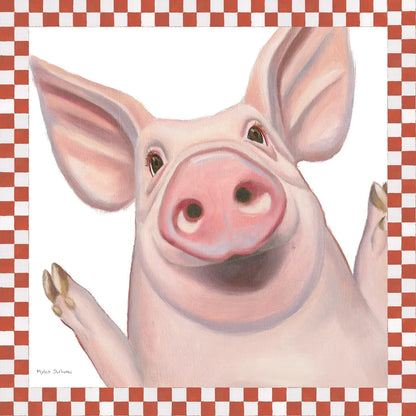 Farm Friends IV Border by Myles Sullivan. SKU 36695a. Archival Giclee Fine art print for wall decor.