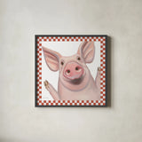 Farm Friends IV Border by Myles Sullivan. Shown in a sleek black glass frame for a contemporary gallery look. Available as an archival giclee rolled canvas, fine art paper, or poster print. SKU 36695a.