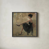 Grand Evening Square by Myles Sullivan. Shown in a sleek black glass frame for a contemporary gallery look. Available as an archival giclee rolled canvas, fine art paper, or poster print. SKU 14847a.