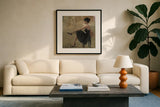 Grand Evening Square by Myles Sullivan. Displayed in a glass frame with matte in a clean modern living room. Available as an archival giclee rolled canvas, fine art paper, or poster print. SKU 14847a.