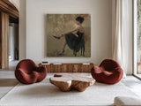 Grand Evening Square by Myles Sullivan. Shown as extra-large giant wall art in a modern living room. Available as an archival giclee rolled canvas, fine art paper, or poster print. SKU 14847a.