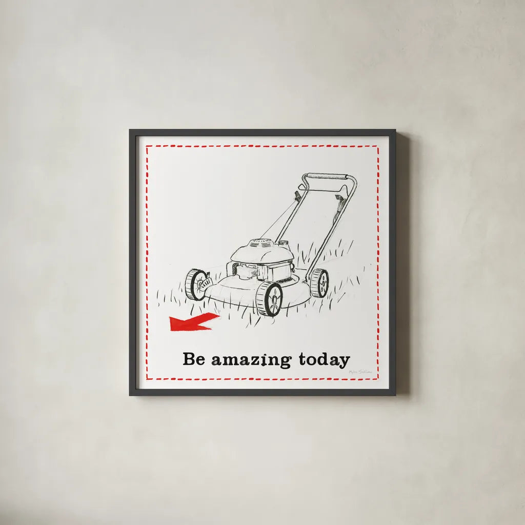 Home Improvement I by Myles Sullivan. Shown in a sleek black glass frame for a contemporary gallery look. Available as an archival giclee rolled canvas, fine art paper, or poster print. SKU 34356a.