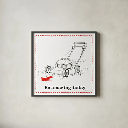 Home Improvement I by Myles Sullivan. Shown in a sleek black glass frame for a contemporary gallery look. Available as an archival giclee rolled canvas, fine art paper, or poster print. SKU 34356a.