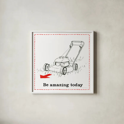 Home Improvement I by Myles Sullivan. Shown in a crisp white glass frame for a clean and minimalist style. Available as an archival giclee rolled canvas, fine art paper, or poster print. SKU 34356a.