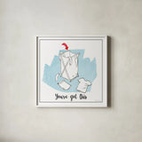 Home Improvement II with Color Script by Myles Sullivan. Shown in a crisp white glass frame for a clean and minimalist style. Available as an archival giclee rolled canvas, fine art paper, or poster print. SKU 34571a.