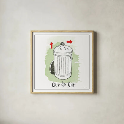 Home Improvement III with Color Script by Myles Sullivan. Shown in a natural wood glass frame for a timeless modern aesthetic. Available as an archival giclee rolled canvas, fine art paper, or poster print. SKU 34572a.