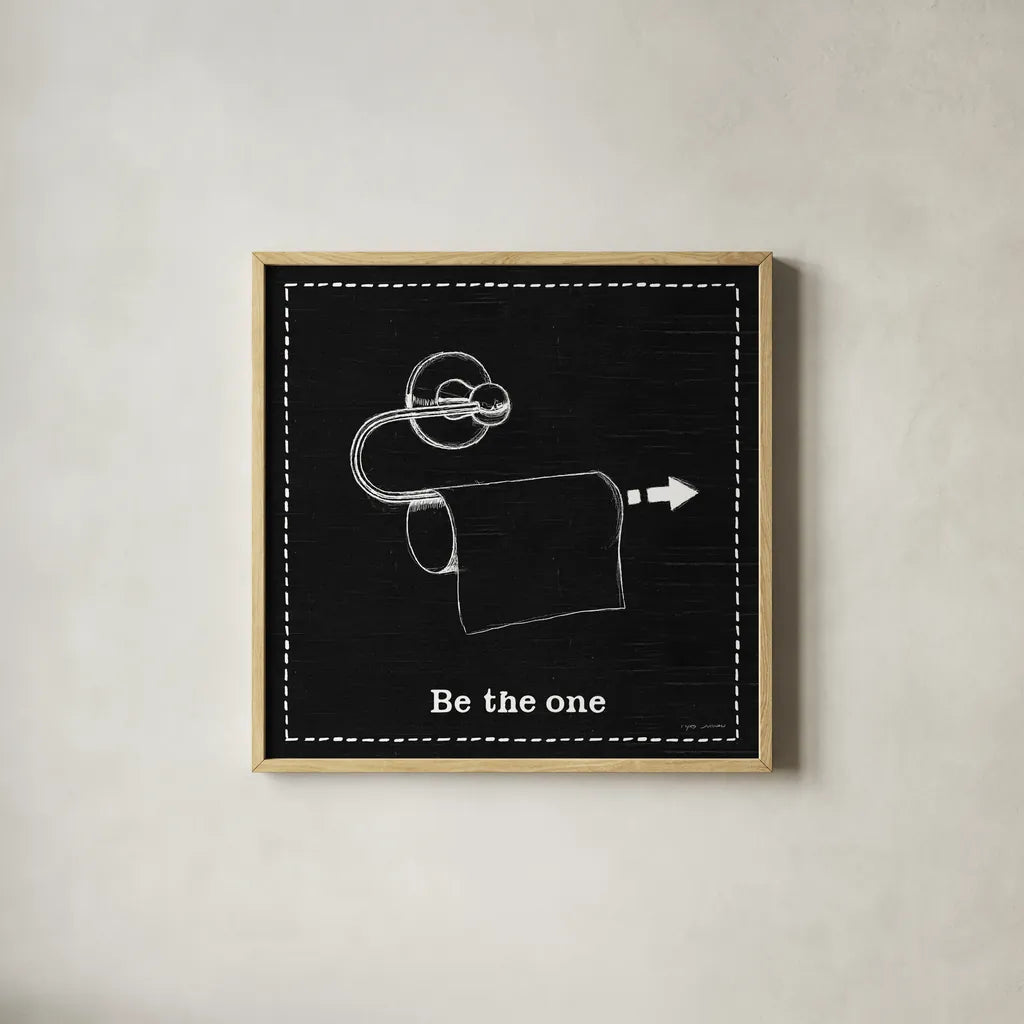 Home Improvement IV Black by Myles Sullivan. Shown in a natural wood glass frame for a timeless modern aesthetic. Available as an archival giclee rolled canvas, fine art paper, or poster print. SKU 58126a.