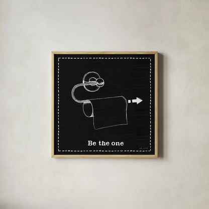 Home Improvement IV Black by Myles Sullivan. Shown in a natural wood glass frame for a timeless modern aesthetic. Available as an archival giclee rolled canvas, fine art paper, or poster print. SKU 58126a.