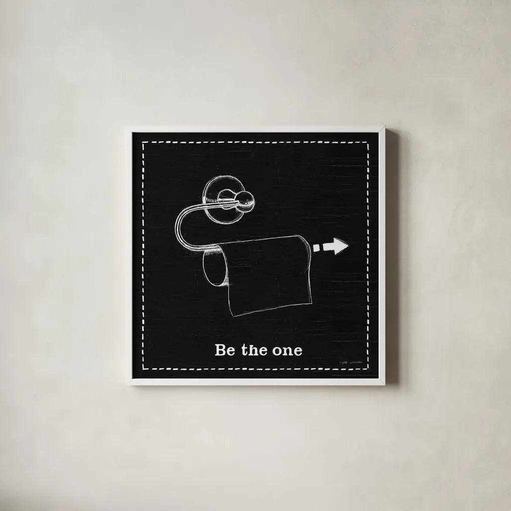 Home Improvement IV Black by Myles Sullivan. Shown in a crisp white glass frame for a clean and minimalist style. Available as an archival giclee rolled canvas, fine art paper, or poster print. SKU 58126a.