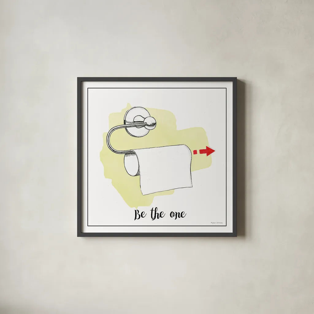 Home Improvement IV with Color Script by Myles Sullivan. Shown in a sleek black glass frame for a contemporary gallery look. Available as an archival giclee rolled canvas, fine art paper, or poster print. SKU 34573a.