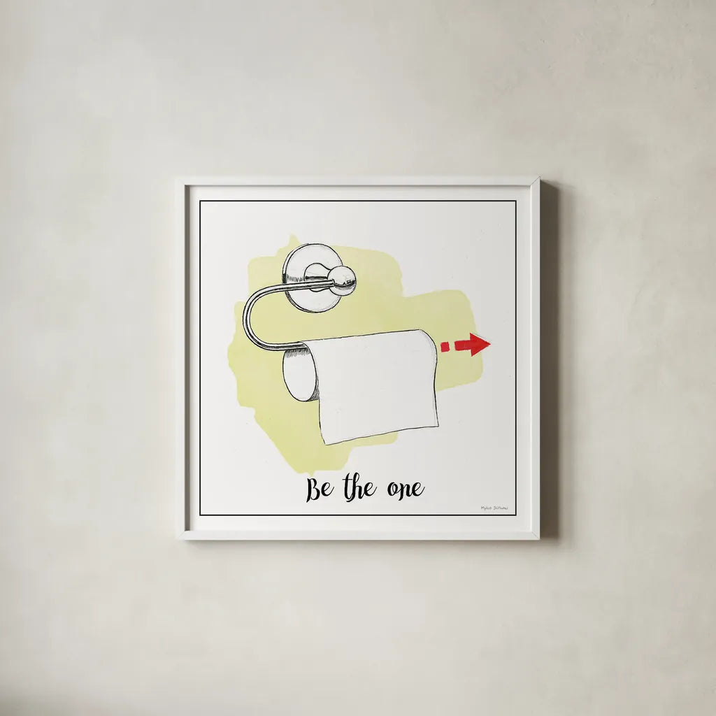 Home Improvement IV with Color Script by Myles Sullivan. Shown in a crisp white glass frame for a clean and minimalist style. Available as an archival giclee rolled canvas, fine art paper, or poster print. SKU 34573a.