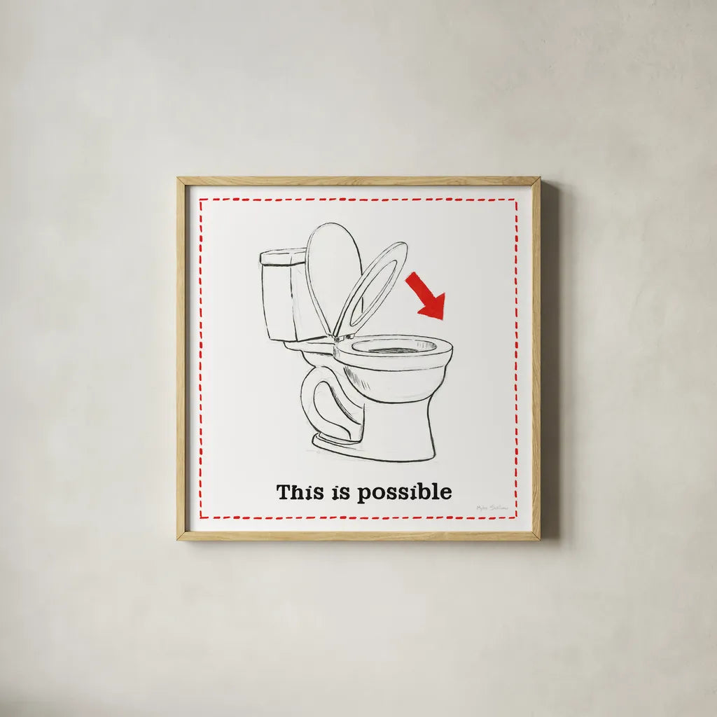 Home Improvement VI by Myles Sullivan. Shown in a natural wood glass frame for a timeless modern aesthetic. Available as an archival giclee rolled canvas, fine art paper, or poster print. SKU 34361a.