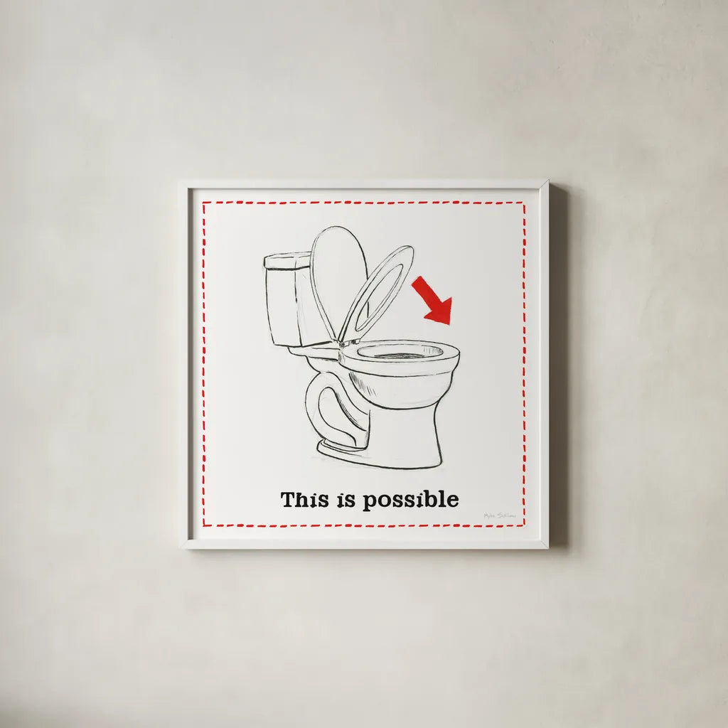 Home Improvement VI by Myles Sullivan. Shown in a crisp white glass frame for a clean and minimalist style. Available as an archival giclee rolled canvas, fine art paper, or poster print. SKU 34361a.