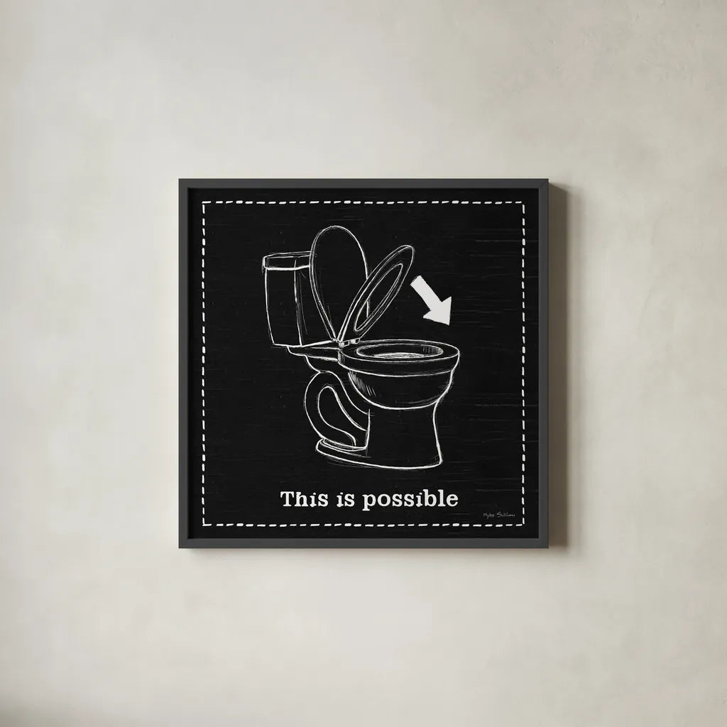 Home Improvement VI Black by Myles Sullivan. Shown in a sleek black glass frame for a contemporary gallery look. Available as an archival giclee rolled canvas, fine art paper, or poster print. SKU 58127a.