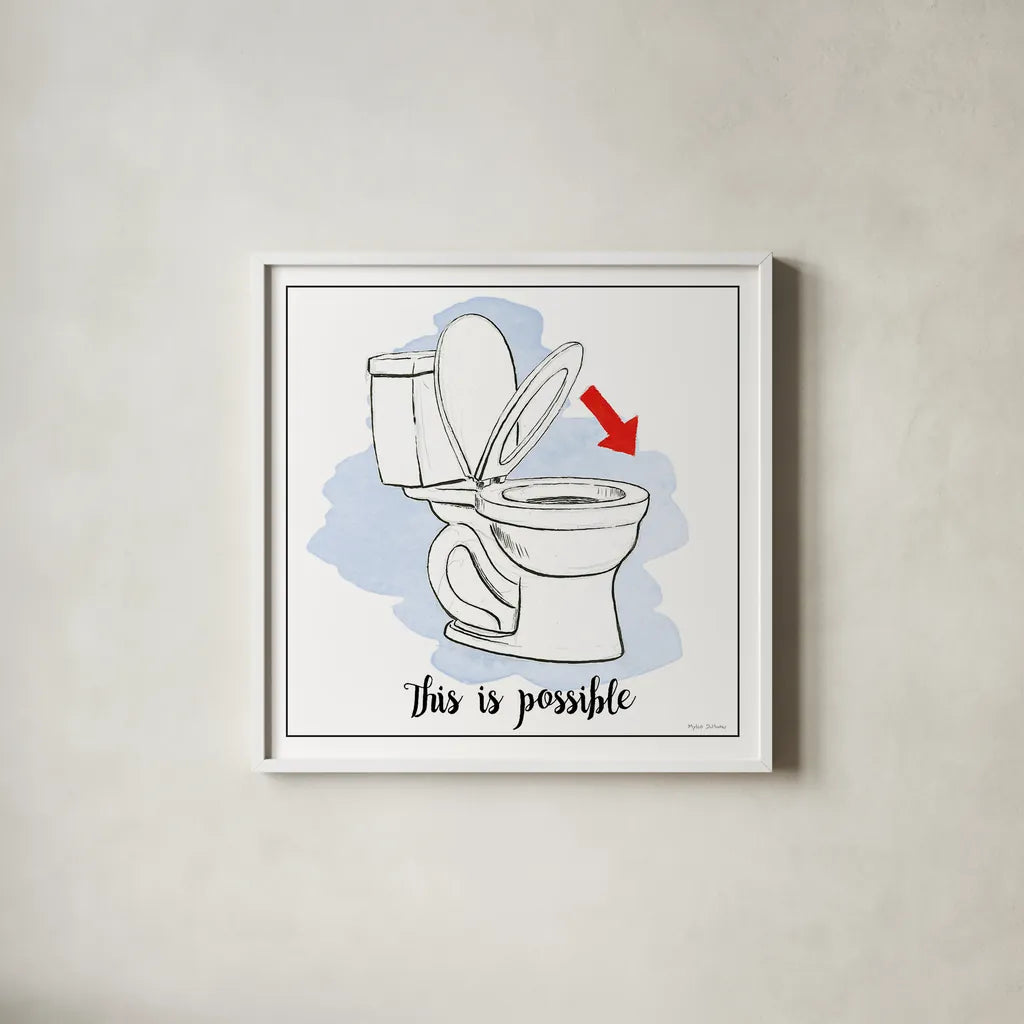 Home Improvement VI with Color Scrip by Myles Sullivan. Shown in a crisp white glass frame for a clean and minimalist style. Available as an archival giclee rolled canvas, fine art paper, or poster print. SKU 34575a.