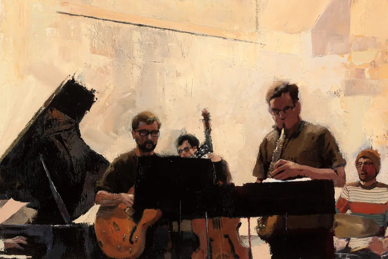 Jammin by Myles Sullivan. SKU 52602i. Archival Giclee Fine art print for wall decor.