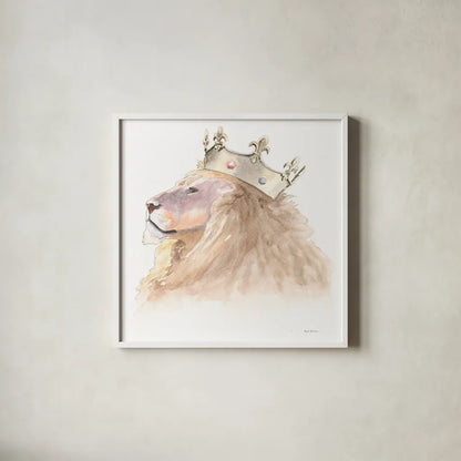 Jungle Royalty I Crop by Myles Sullivan. Shown in a crisp white glass frame for a clean and minimalist style. Available as an archival giclee rolled canvas, fine art paper, or poster print. SKU 29086a.