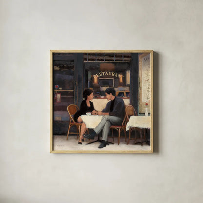 Rendezvous Crop by Myles Sullivan. Shown in a natural wood glass frame for a timeless modern aesthetic. Available as an archival giclee rolled canvas, fine art paper, or poster print. SKU 10210a.