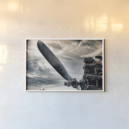 Aero Maquina by Nathan Larson. shown as a paper print in a white frame. Available as a archival giclee rolled canvas, fine art paper, or poster print. SKU 70270i.