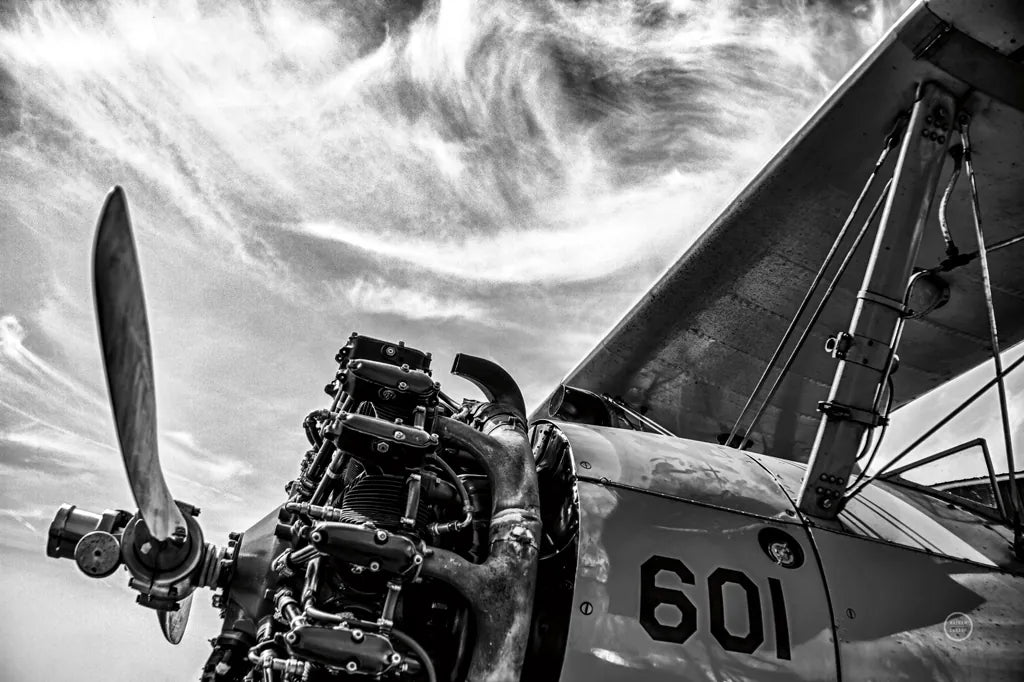 Aero Maquina Big Yellow BW by Nathan Larson. SKU 73110i. Archival Giclee Fine art print for wall decor.