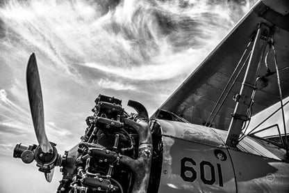 Aero Maquina Big Yellow BW by Nathan Larson. SKU 73110i. Archival Giclee Fine art print for wall decor.