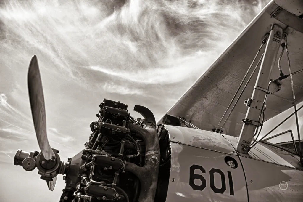 Aero Maquina Big Yellow Sepia by Nathan Larson. SKU 73111i. Archival Giclee Fine art print for wall decor.