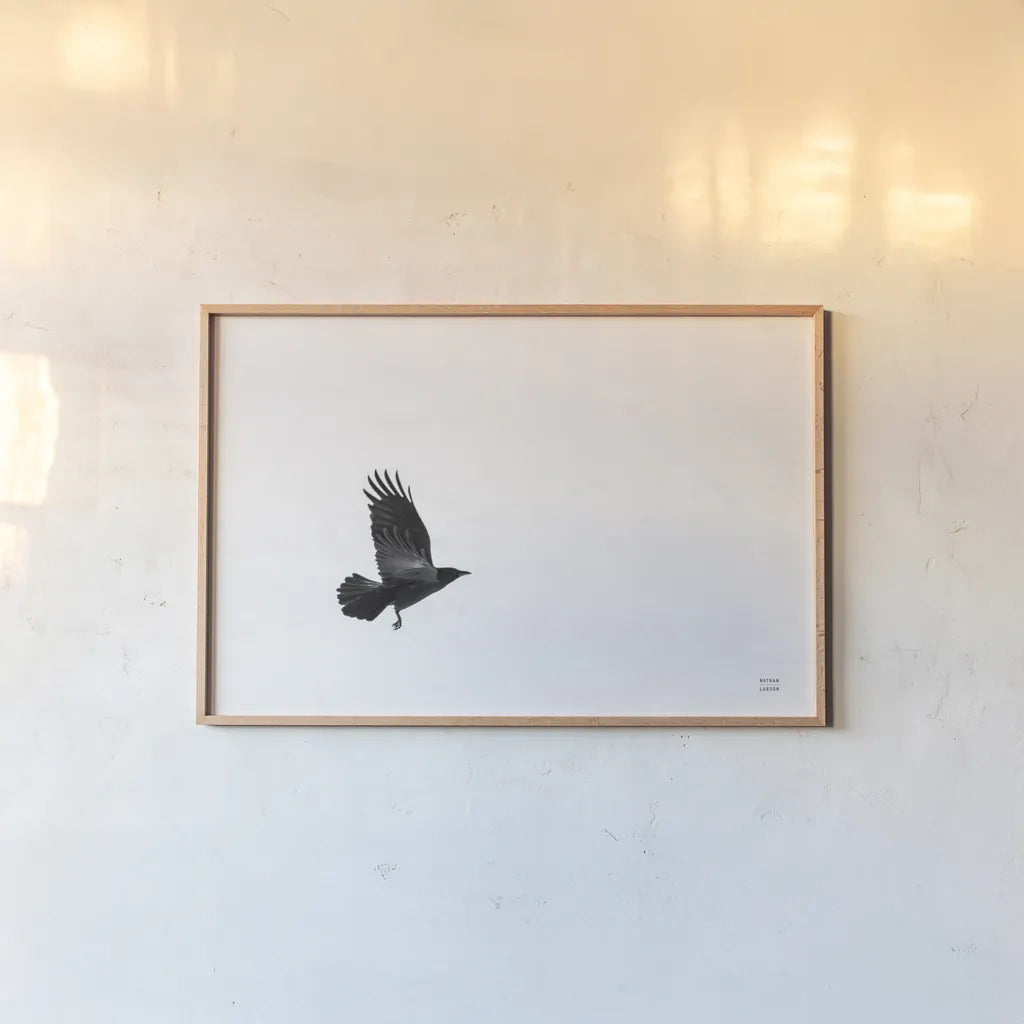 Air Clan by Nathan Larson. shown as a paper print in a natural frame. Available as a archival giclee rolled canvas, fine art paper, or poster print. SKU 72696i.