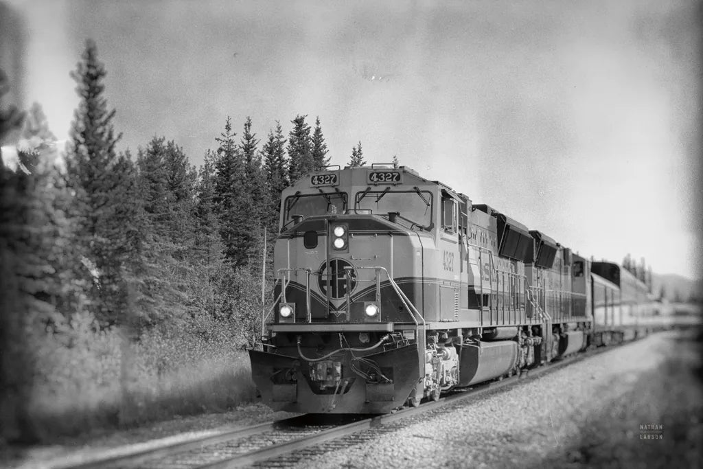 Alaskan Train by Nathan Larson. SKU 94125i. Archival Giclee Fine art print for wall decor.