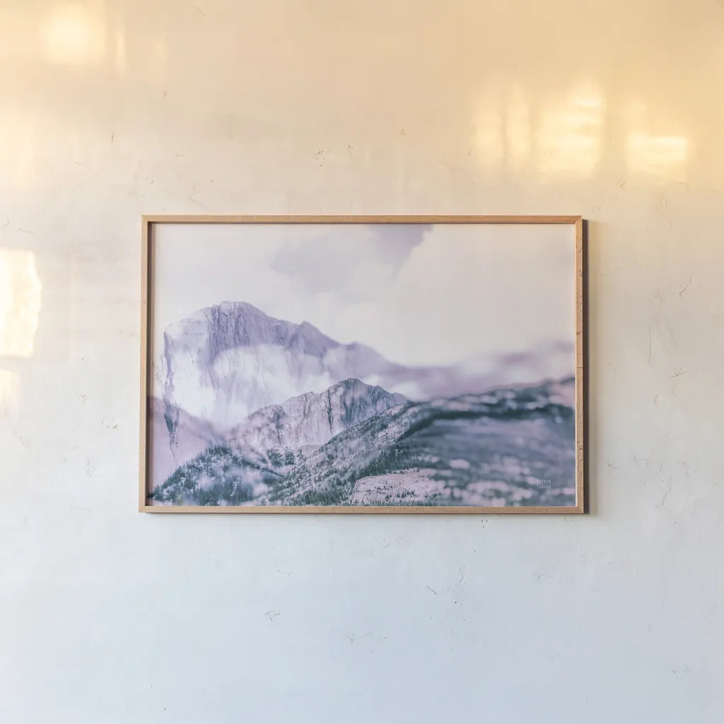 Alberta Dream III by Nathan Larson. shown as a paper print in a natural frame. Available as a archival giclee rolled canvas, fine art paper, or poster print. SKU 89265i.