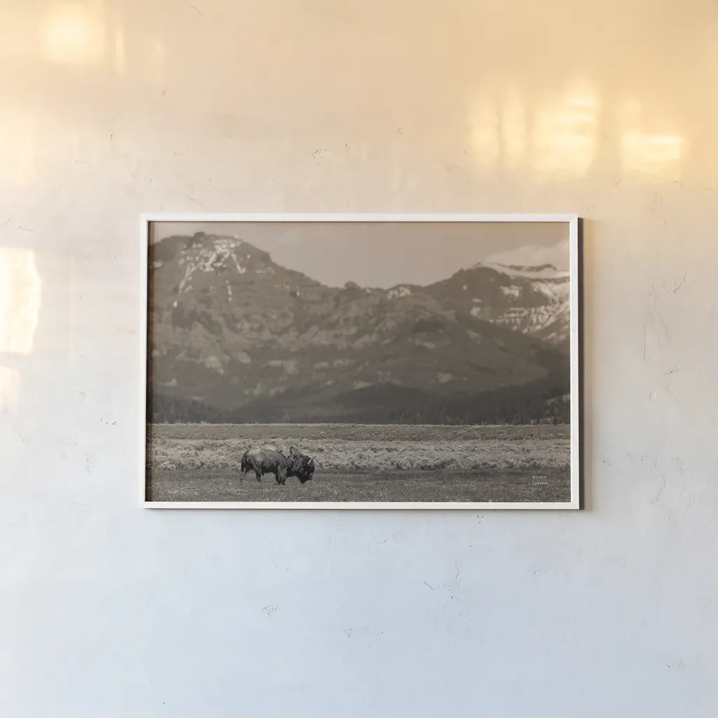 American Icon Sepia by Nathan Larson. shown as a paper print in a white frame. Available as a archival giclee rolled canvas, fine art paper, or poster print. SKU 92469i.