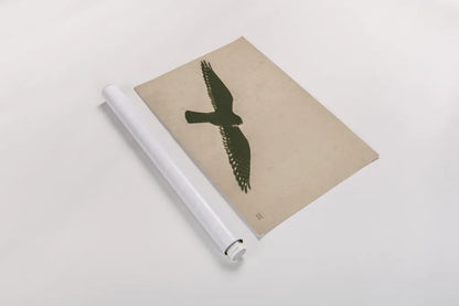 American Kestrel Hunting by Nathan Larson. shown as a rolled paper print. Available as archival giclee rolled canvas, fine art paper, or poster print. SKU 92578i.