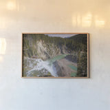 Approaching by Nathan Larson. shown as a paper print in a natural frame. Available as a archival giclee rolled canvas, fine art paper, or poster print. SKU 82408i.