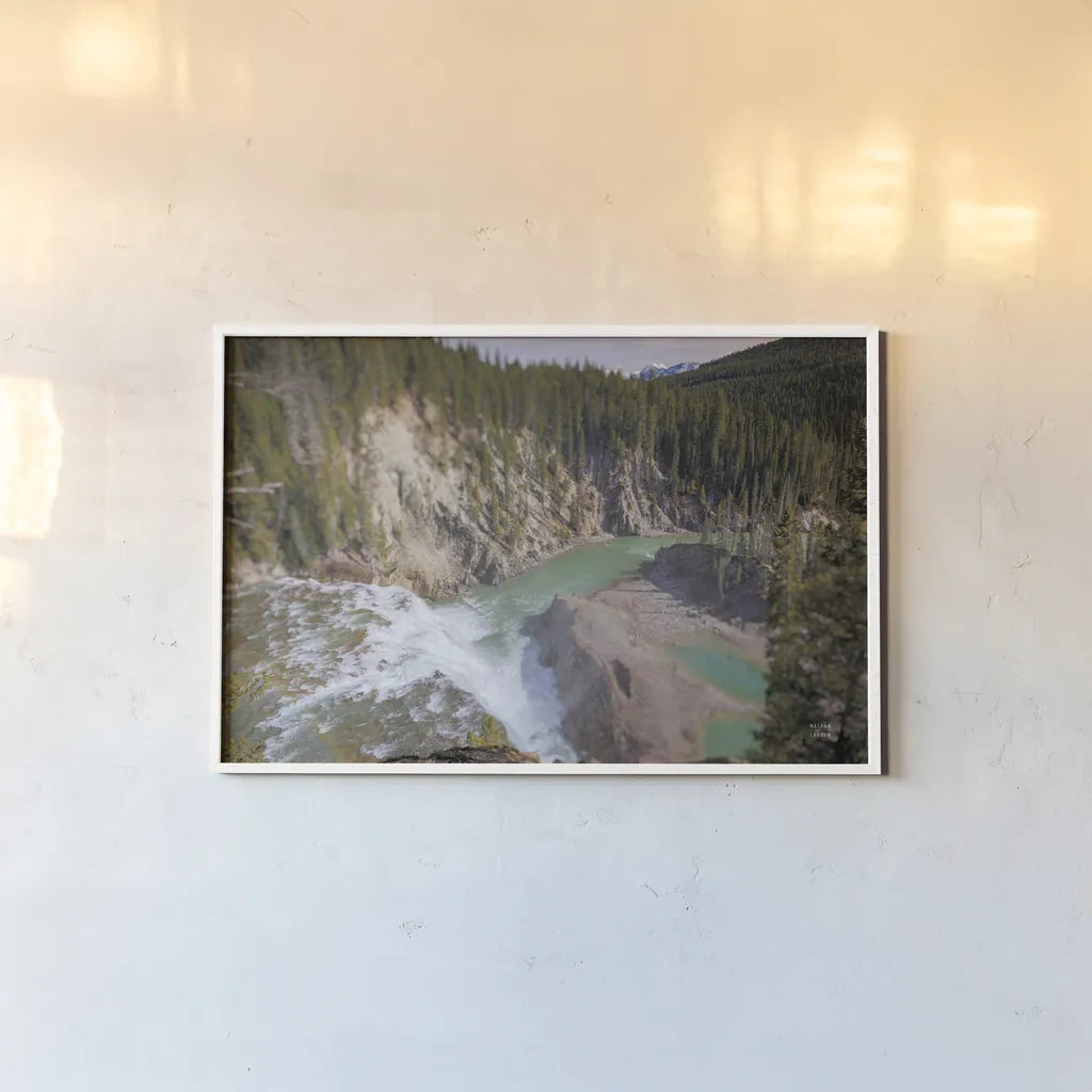 Approaching by Nathan Larson. shown as a paper print in a white frame. Available as a archival giclee rolled canvas, fine art paper, or poster print. SKU 82408i.