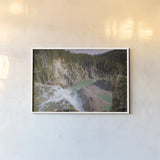 Approaching by Nathan Larson. shown as a paper print in a white frame. Available as a archival giclee rolled canvas, fine art paper, or poster print. SKU 82408i.