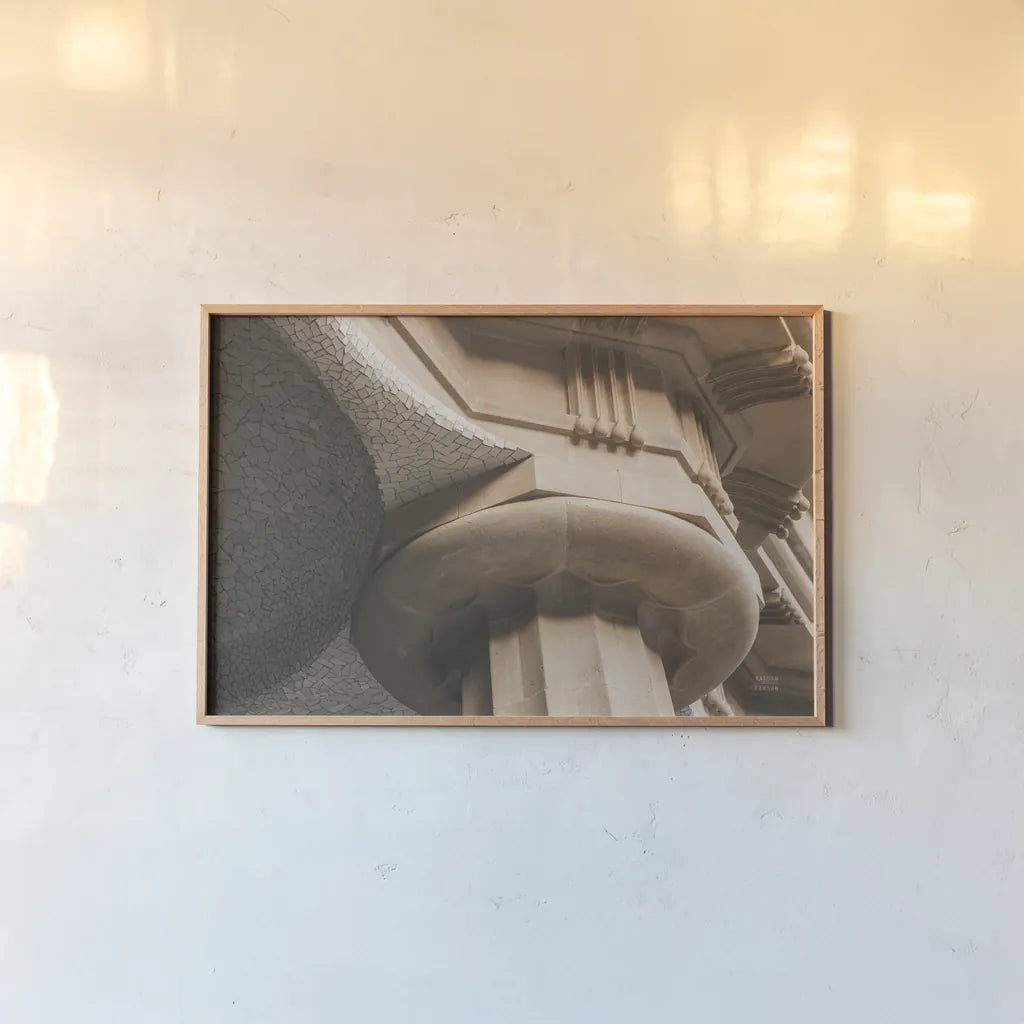 Arch Angles I by Nathan Larson. shown as a paper print in a natural frame. Available as a archival giclee rolled canvas, fine art paper, or poster print. SKU 87726i.